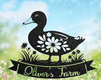 Personalized Duck Coop Metal Sign, Rustic Farmhouse Decor
