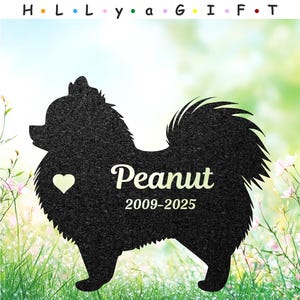 Pomeranian Memorial Plaque, Custom Dog Grave Marker with Name, Personalized Pomeranian Lover Gift, Pet Tribute, Garden Decor, Pet Loss Gift