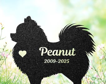 Custom Pomeranian Memorial Plaque, Personalized Dog Garden Marker