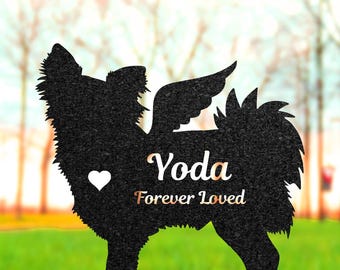 Personalized Pomchi Memorial Sign, Weatherproof Dog Loss Gift, Yard Art