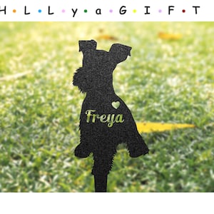 Personalized Mini Schnauzer Memorial Stake, Custom Dog Grave Marker