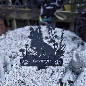 Personalisierte Chihuahua Gedenkpfahl, benutzerdefinierte Hund Grabmarker, Outdoor Haustier Tribut, Metall Gartenkunst, Chihuahua Liebhaber Geschenk, Haustier Verlust Geschenk Bild 4