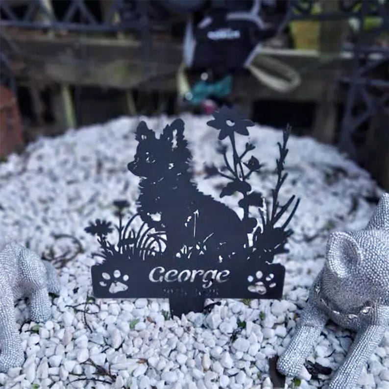 Personalisierte Chihuahua Gedenkpfahl, benutzerdefinierte Hund Grabmarker, Outdoor Haustier Tribut, Metall Gartenkunst, Chihuahua Liebhaber Geschenk, Haustier Verlust Geschenk Bild 4