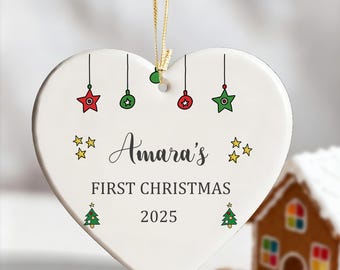 Adorno navideño personalizado para el primer Navidad del bebé, recuerdo navideño personalizado