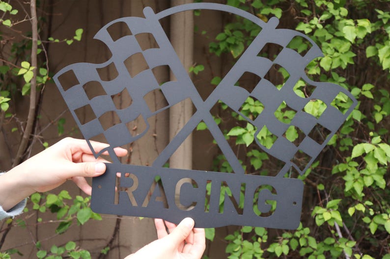 Custom Checkered Flag, Personalized Metal Racing Sign - Etsy