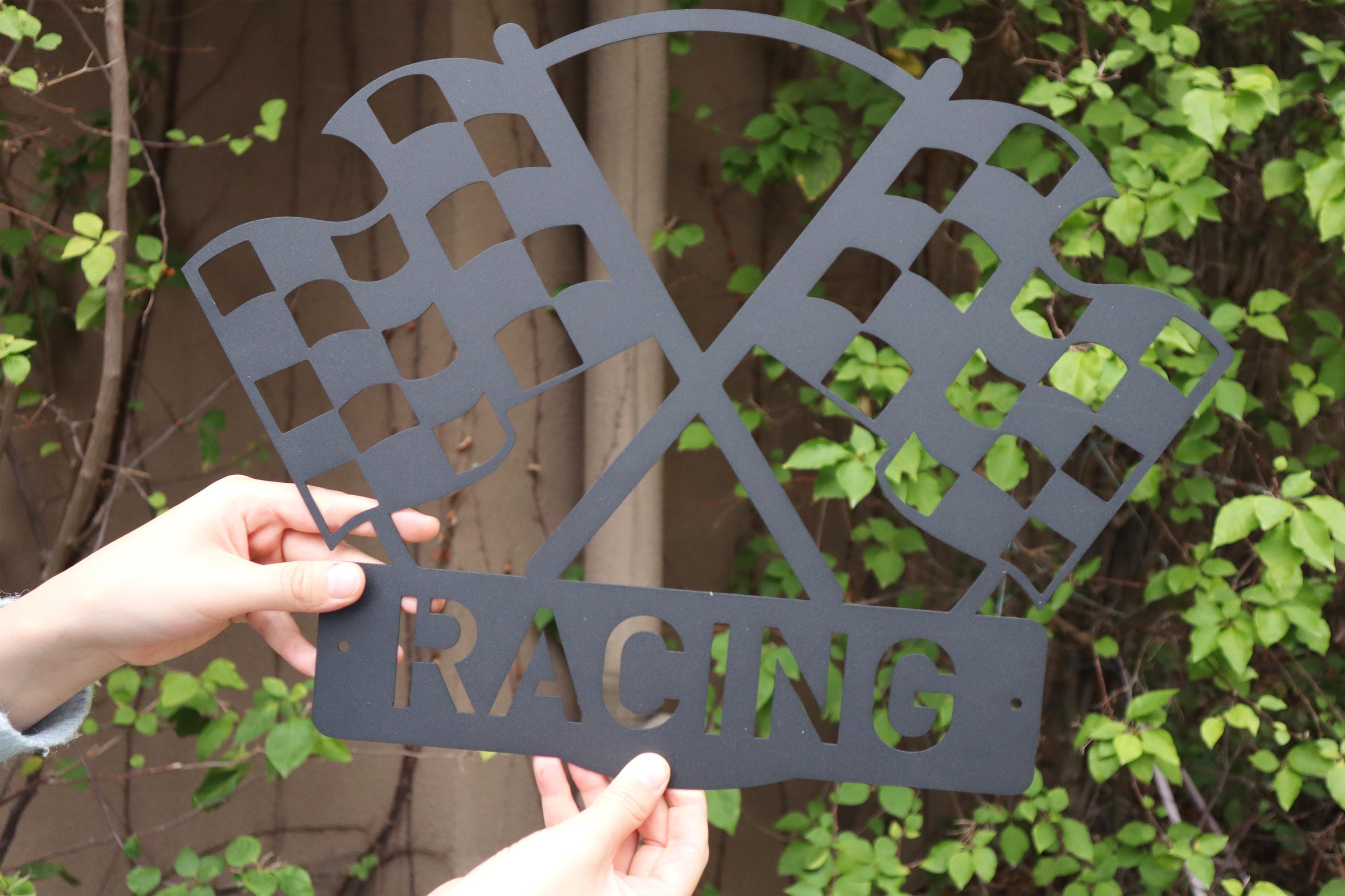 Custom Checkered Flag, Personalized Metal Racing Sign - Etsy
