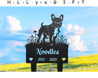 Custom French Bulldog Memorial Stake, Personalized Pet Grave Marker