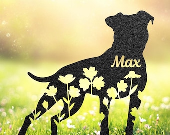 Custom Pit Bull Memorial Plaque, Personalized Dog Garden Stake