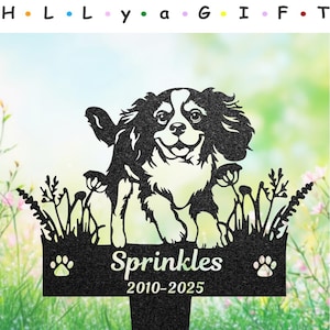 Cavalier King Charles Spaniel Memorial Gift, Custom Cavalier Spaniel  Grave Marker, Personalized Dog Memorial Plaque, Dog Mom Gift, Yard Art