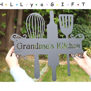 Custom Metal Kitchen Sign, Personalized Kitchen Hanging Sign, Kitchen Wall Art, Indoor Kitchen Sign, Above Stove Decor, Gift for Mom