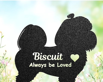 Estaca conmemorativa personalizada para Shih Tzu, regalo personalizado para recordar a una mascota perdida, letrero de jardín