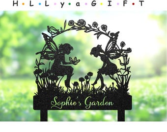 Personalized Fairy Garden Sign, Custom Metal Yard Art, Outdoor Garden Decor, Gardener Gift, Metal Fairy Garden Art, Gift for Her