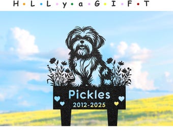 Personalized Shih Tzu Memorial Stake, Custom Dog Grave Marker, Pet Loss Gift
