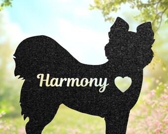 Personalized Pomchi Memorial Stake, Dog Garden Marker