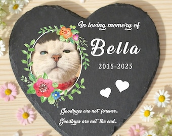 Custom Pet Memorial Stone, Personalized Slate Cat or Dog Grave Marker