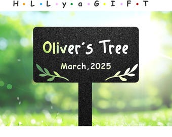 Plaque commémorative d'arbre personnalisée, panneau de jardin en métal