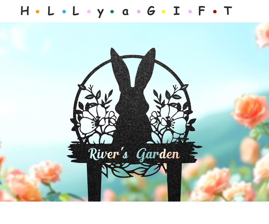 Personalized Rabbit Memorial Plaque, Custom Bunny Garden Grave Marker ...