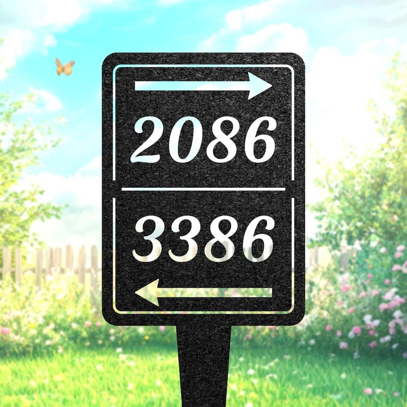 Custom Address Sign, Destination Arrow Stake, House Number Plaque - Etsy