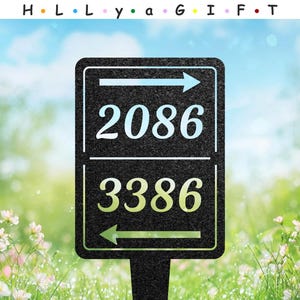 Kundenspezifisches Adressschild, Zielpfeilpfahl, Hausnummerschild