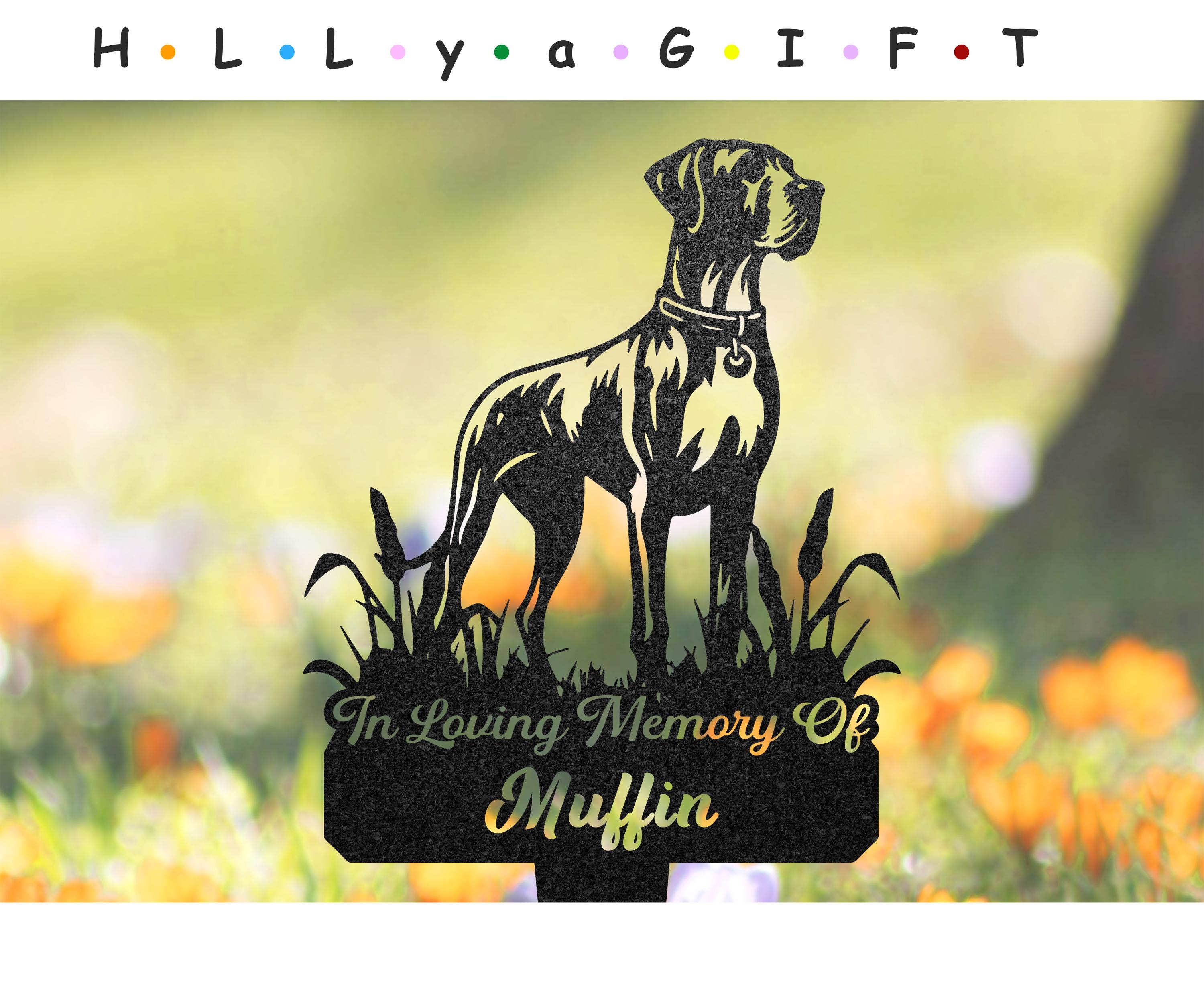 Personalized Great Dane Memorial Stake, Custom Dog Grave Marker, Burial Stake, Outdoor Garden Decor, Dog Keepsake, Metal Porch/Lawn Sign