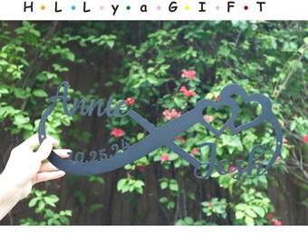 Personalized Metal Infinity Heart Sign, Custom Name Wall Decor