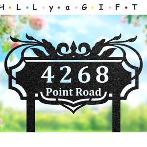 Benutzerdefinierter Adresspfahl, personalisierte Hausnummer, Rasenschild