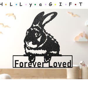 Custom Rabbit Metal Wall Art, Personalized Bunny Hanging Sign, Farmhouse Rabbit Sign, Rabbit Shelter Sign, Garden Decor, Rabbit Lover Gift