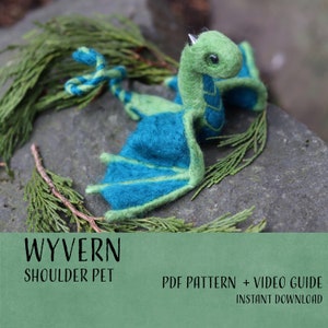 Wyvern Shoulder Dragon PDF Anleitung! Nadelfilzen mit Acryl, unbegrenzte kommerzielle Nutzung ist okay!