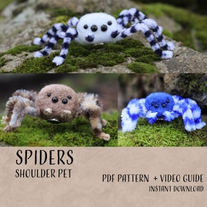 Spider Shoulder Pet PDF Pattern Tutorial! Needle Felting with acrylic, unlimited commercial use is okay!