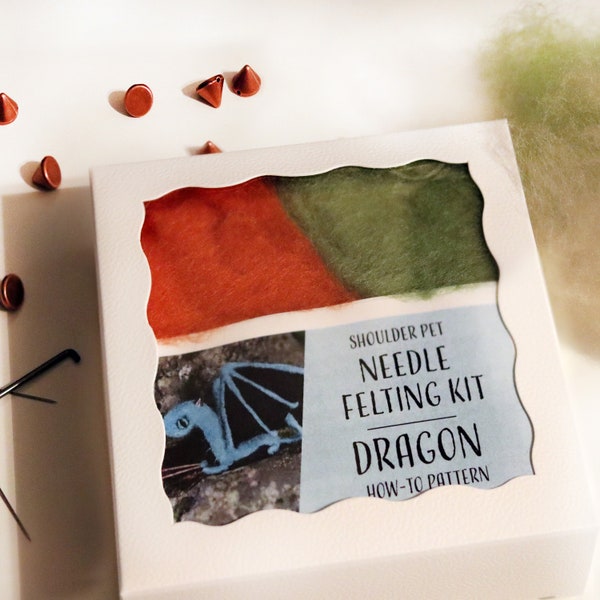 Shoulder Dragon DIY Kit! Needle Felting with acrylic, you choose the colors!