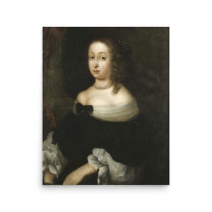 Renaissancekunstdruk - portret dame - gotische muurkunst