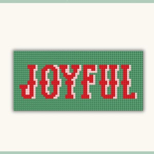 Joyful Needlepoint Pattern| 18 Mesh Pattern Chart | Digital Needlepoint Pattern Chart PDF | Christmas Tree Ornament