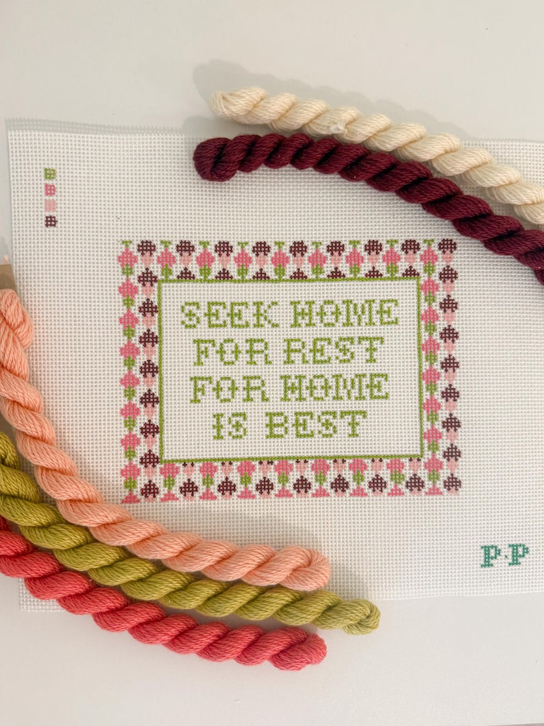Seek Home for Rest | Hand Painted Needlepoint 13 Mesh Canvas | Canvas ...