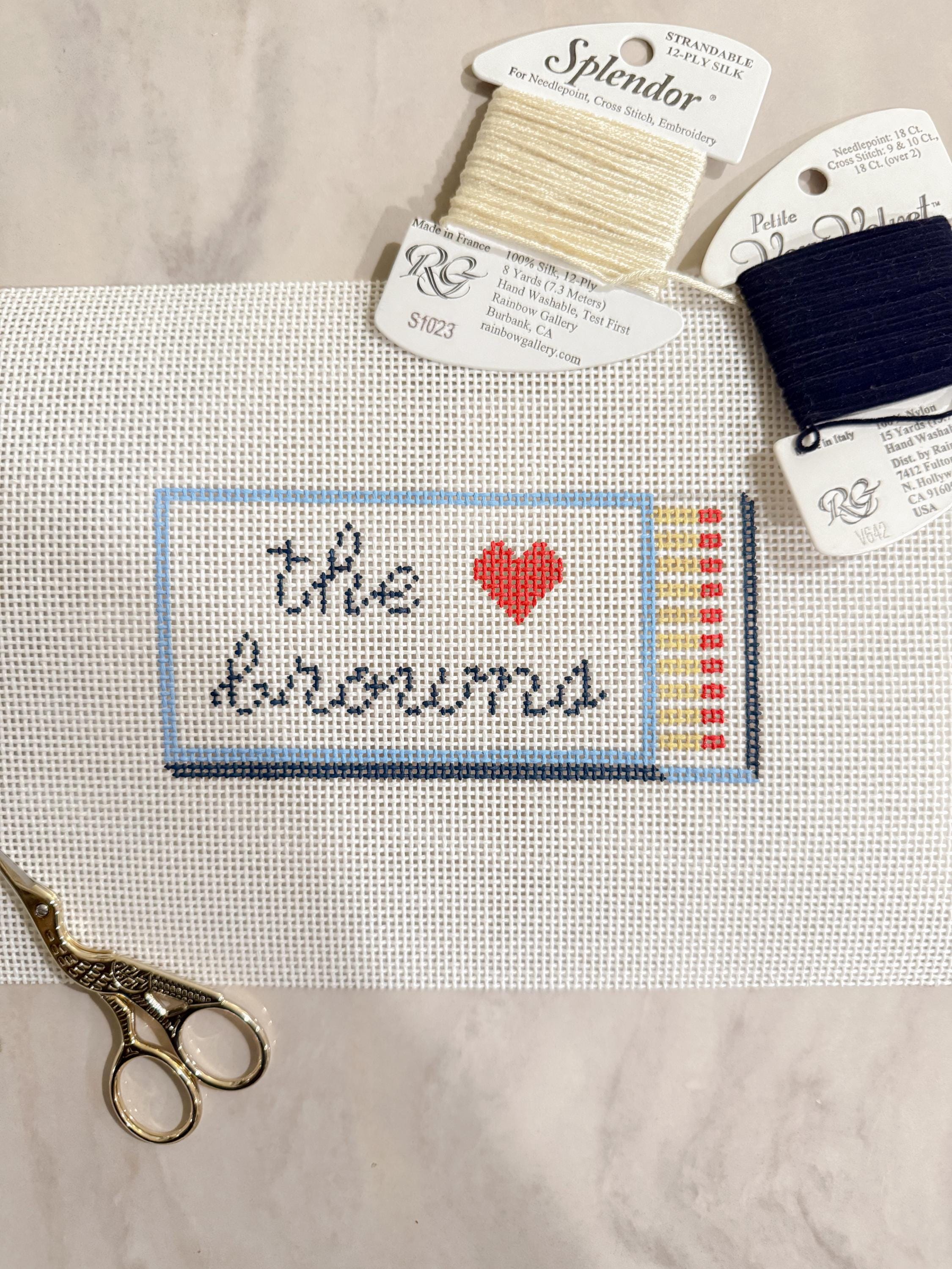 Custom Name Matchbox | Hand Painted Needlepoint 18 or 13 Mesh