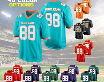 Custom Football Jersey, Personalized Name Number Logo, Embroidery football Shirts  Wedding Jersey Gifts for Men Women Kids Toddler Fan