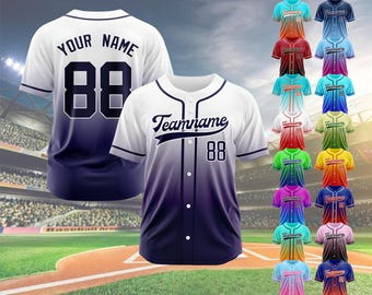 Custom Baseball Jersey Personalized Stitched Gradient baseball Jerseys Couple jerseys,  Team Uniform for Men Women Kids Toddler Fans