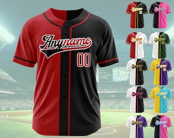 Custom Baseball Jersey ,Customize Split Baseball Jerseys, Hip Hop Sports Shirt  Personalized Stitched Name Number Logo for Men Women Youth