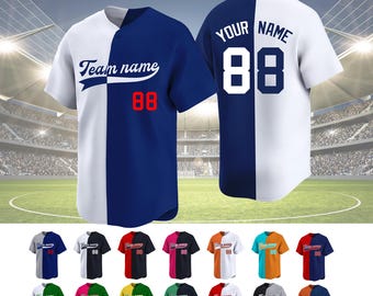Custom Split baseball Jersey, Personalized  Name Number Logo, Cheerleading and Game Day  Jerseys Gifts for Men Women Kids Toddler Fan