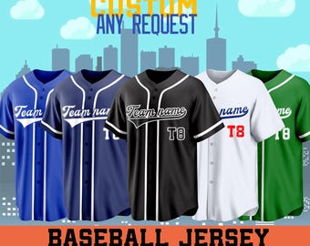 Personalized baseball Jersey with Name Number Logo, Custom Team Uniform Wedding baseball Jerseys Gifts for Men Women Kids Toddler Fan