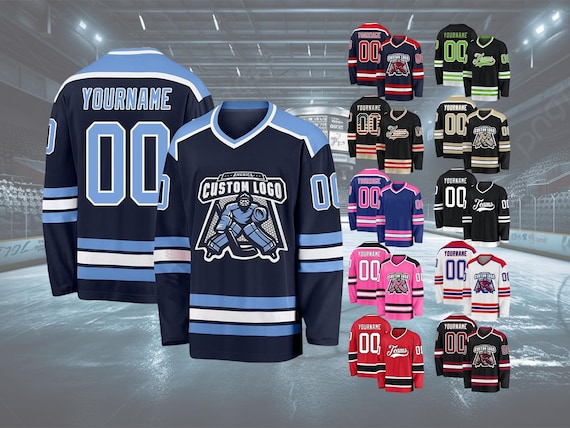 Custom Hockey Jersey Printed Stitched Personalized Name Number Logo Sports Hockey Long Sleeve for Men Women Kids Toddler Fan