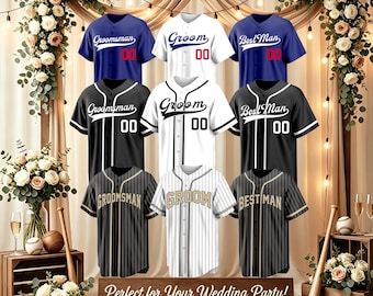 Groom & Groomsman Jersey Shirts, Custom Baseball Jersey for Groomsmen Proposal, Bachelor Party Groomsmen Jersey, Best Man, Groom Shirts