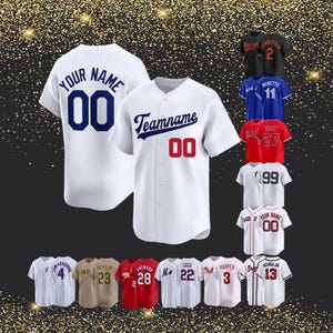 Personalized Los Baseball Jersey   Custom baseball Shirt with any Team Name Number Logo, Sports Team Uniform for Men Women Kids  Fans