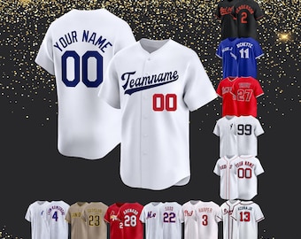 Personalized Los Baseball Jersey   Custom baseball Shirt with any Team Name Number Logo, Sports Team Uniform for Men Women Kids  Fans