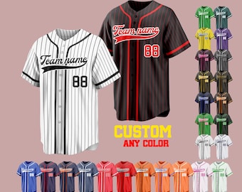 Personalized Pinstripe Baseball Jersey,  Custom Stitched Baseball shirt,  Cheer Baseball Team Uniform for Men Women kids Youth