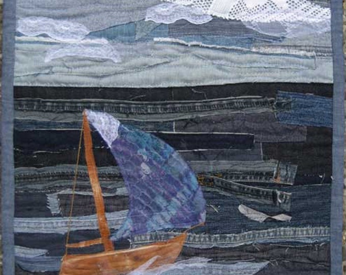 Textile Art Quilt grey Day Fabric Art Piece Etsy