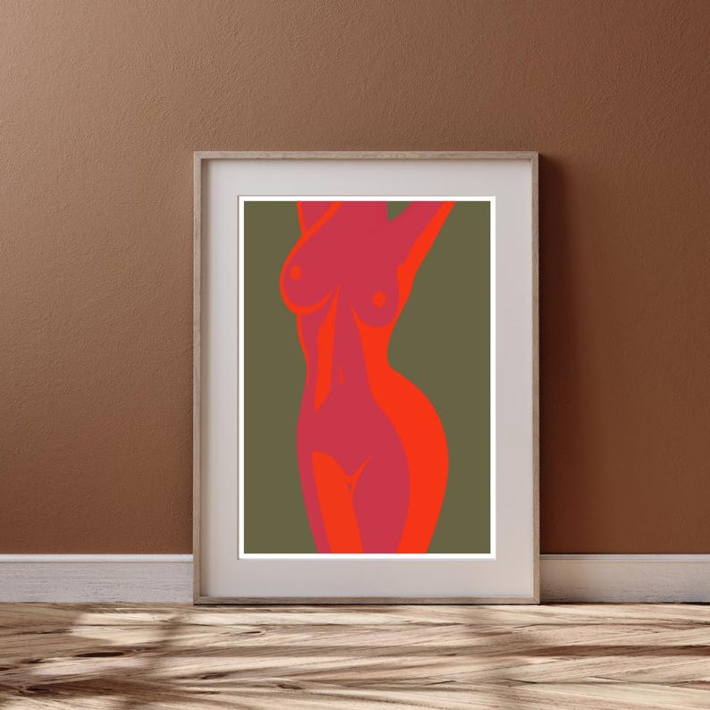 Retro Naked Woman Poster - Etsy