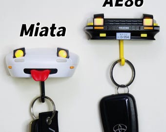 JDM Car Key Holder – Miata & AE86 Pop-Up Headlight Wall Hook