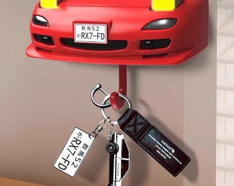 RX-7 FD Car Front Key Holder – JDM Pop-Up Headlight Wall Hook Organizer