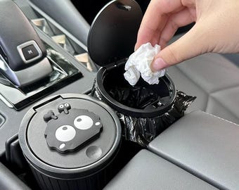 Cute Mini Car Trash Can with Lid – Compact & Stylish Car Organizer