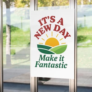 Poster Gift for New Beginning Motivational Poster Positive Vibe Wall Art Gift Inspirational Home Décor Housewarming Gift It&#39;s A New Day